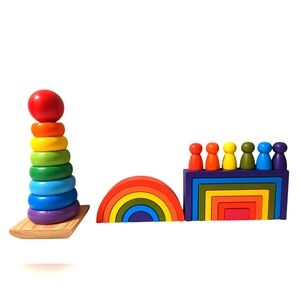 Wooden Stacking Toys Colors Rainbow